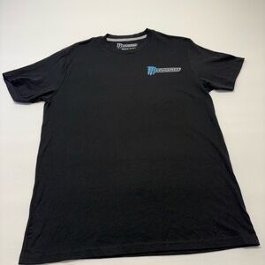 Hybrid & company Monster Energy Drink Black Tee with Small Blue Logo - Men's M